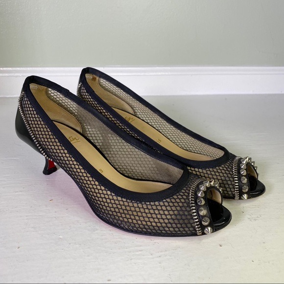 Christian Louboutin Shawnita Stud Kitten Heels - Picture 1 of 9